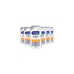 Sanex Men Deep Clean Shower Gel 400ml x 6, Reduces Oil