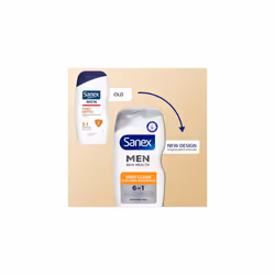Sanex Men Deep Clean Shower Gel 400ml x 6, Reduces Oil