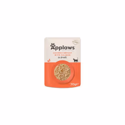 Applaws 100% Natural Adult Wet Cat Food, Chicken with Salmon in Broth 70g Pouch, (12 x 70 g Pouches)