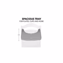 hauck Alpha Wooden Tray, Grey - Tray for Alpha+ Wooden Highchair, FSC Certified Beech Wood, 6 Months+, Easy to Clean, Raised Edge
