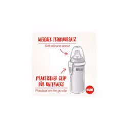 NUK Active Cup Toddler Cup | 12+ Months | Leak-Proof Soft Drinking Spout | Clip & Protective Cap | BPA-Free | 300 ml | Disney Winnie the Pooh | Beige