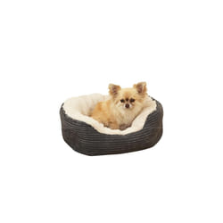 Rosewood Grey Jumbo Cord/Plush Oval Dog Bed, Small