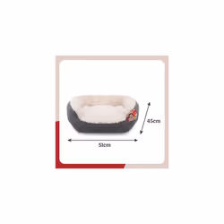 Rosewood Grey Jumbo Cord/Plush Oval Dog Bed, Small