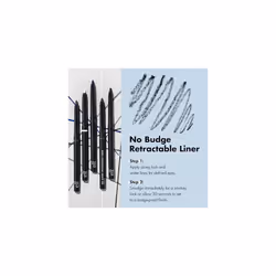 e.l.f. No Budge Retractable Eyeliner, Smudge-Proof Eye Makeup, Ultra Pigmented, Long Lasting Formula, Black