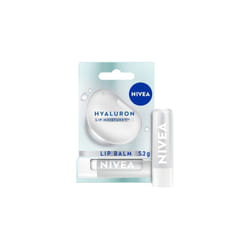 NIVEA Hyaluron Moisture Plus Lip Balm (5.2g), Ultra-Light Lip Balm Stick with Hyaluronic Acid, Provides 24H Moisture and Visibly Smoother Lips