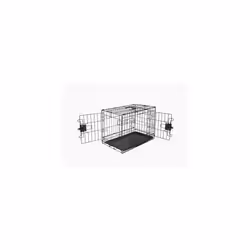Amazon Basics XS Metal Dog Crate/Cage with Tray, Durable and Foldable Dog Cage with Double Door, Black, Extra Small 56cm (22" ...