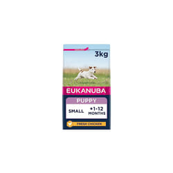 Eukanuba Complete Dry Dog Food for Puppy Small Breeds with Fresh Chicken 3 kg