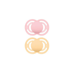 MAM Perfect Soothers | 16 Plus Months | Pack of 2 | Comes in Dummy Steriliser Box | Sustainable Materials | Baby Accessories | Peach (Various Designs)