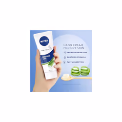 NIVEA Soothing Care Aloe Vera Hand Cream (75ml), 24H Moisturising Hand Cream for Dry Cracked Hands, Non-Greasy, Fast-Absorbing Formula Soothes Skin