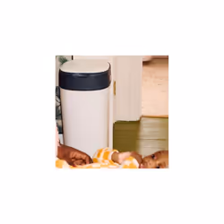 Tommee Tippee Twist and Click XL Nappy Bin, White, with x1 Refill Cassette, Odour and Germ Protection, Antibacterial Film, 100% Recycled Chassis