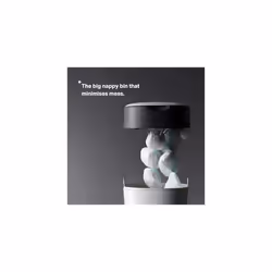 Tommee Tippee Twist and Click XL Nappy Bin, White, with x1 Refill Cassette, Odour and Germ Protection, Antibacterial Film, 100% Recycled Chassis