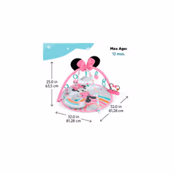 Bright Starts Disney Baby MINNIE MOUSE Forever Besties Activity Gym with Music and Lights, Pink, Newborn+