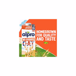 Alpro Oat No Sugars Plant-Based Long Life Drink, Vegan & Dairy Free, 1L (Pack of 8)