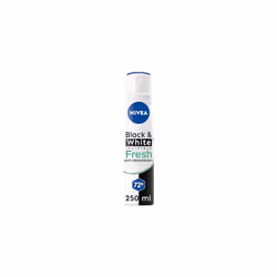 NIVEA Black & White Fresh Anti-Perspirant Spray (250ml), 72hr Anti-Sweat Women's Deodorant Spray, No Stains on Black and Whit ...