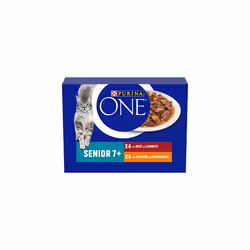 Purina ONE 7+ Cat Food Chicken & Beef 8x85g (8 Pouches)