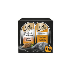 Sheba Perfect Portions Cat Food Tray with Turkey Chunks in Gravy (pack of 8)
