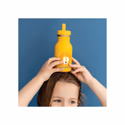 Trixie Drinking Bottle - Mr. Lion - 350ml Stainless Steel Water Bottle for Kids - Yellow - Leakproof - Eco-Friendly and BPA-Free