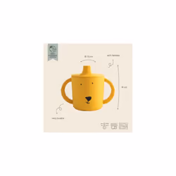 Trixie - Mr Lion Sippy Cup - 4m+ - 100% Food Grade Silicone - Yellow