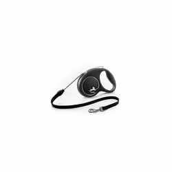 Flexi Black Design Cord Black Medium 5m Retractable Dog Leash/Lead for dogs up to 20kgs/44lbs