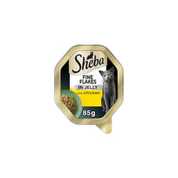 Sheba Fine Flakes Cat Food Tray with Chicken in Jelly 2x11x85g