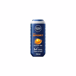 NIVEA MEN Sport Shower Gel Pack of 6 (6 x 250 ml), Cleansing 3-in-1 Body Wash for Men with Minerals, Refreshing NIVEA MEN Sho ...