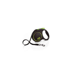 Flexi Black Design Tape Green Medium 5m Retractable Dog Leash/Lead for dogs up to 25kgs/55lbs