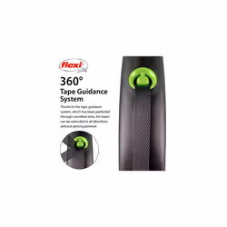 Flexi Black Design Tape Green Medium 5m Retractable Dog Leash/Lead for dogs up to 25kgs/55lbs