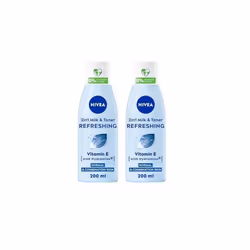 Nivea 2in1 Cleanser & Toner (200 ml), Gentle & Caring Face Cleansing Toner with Vitamin E Removes Residue and Makeup (Pack of ...