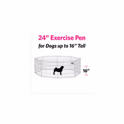 New World Dog Exercise Pen & Playpen without a Door; 60.96 cm by 60.96 cm; Black E-Coated; B550-24