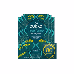Pukka Herbs Three Fennel Tea, 80 Tea Bags, Organic, Digestion