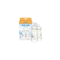 Dr. Brown's Natural Flow Anti-Colic Options+ Wide-Neck Baby Bottle Designer Edition Bottles, Dinosaur Decos, 9oz/270ml, Level 1 Teat, 2-Pack, 0m+