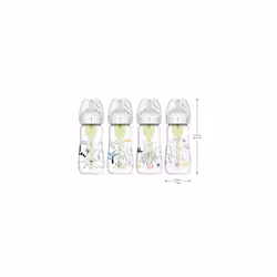 Dr. Brown's Natural Flow Anti-Colic Options+ Wide-Neck Baby Bottle Designer Edition Bottles, Dinosaur Decos, 9oz/270ml, Level 1 Teat, 2-Pack, 0m+