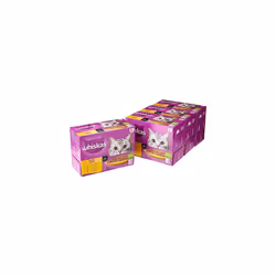 WHISKAS 1+ Cat Pouches Poultry Feasts in Gravy 4x12x85g