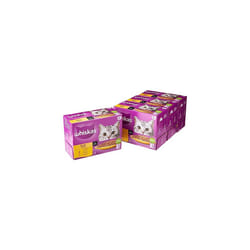 WHISKAS 1+ Cat Pouches Poultry Feasts in Gravy 4x12x85g