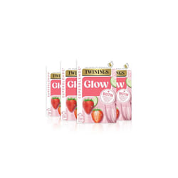 Twinings Superblends Glow Tea - Strawberry & Cucumber Green Tea with Aloe Vera & Biotin for Skincare & Hair Care, 80 x Biodegradable Tea Bags