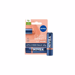 NIVEA Caring Beauty Nude Lip Balm SPF30 (4.8g), 3-in-1 Buttery Lip and Cheek Tint, Rich Colour and 24H Moisturisation with SP ...