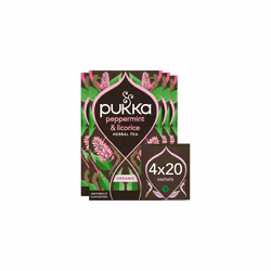 Pukka Herbs Organic Peppermint & Licorice Tea, 80 Bags - Caffeine Free