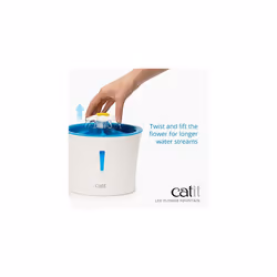 Catit Flower Drinking Fountain with LED Nightlight and Petal Top,White
