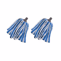Addis MEGA 100% Microfibre Mop Replacement Refill head, Blue & White (Pack of 2)