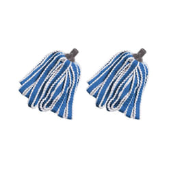 Addis MEGA 100% Microfibre Mop Replacement Refill head, Blue & White (Pack of 2)