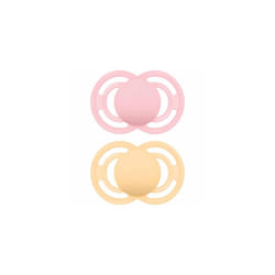 MAM Perfect Soothers | 6 Plus Months | 2 Pack | Comes in Dummy Steriliser Case | Sustainable Materials | Baby Accessories | Pink (Various Designs)