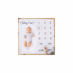 Ginger Ray White Fabric Baby Milestone Blanket Mat Keepsake 1 Pack
