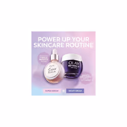 Olay Skincare Giftset: Super Serum, Vitamin C Serum for Face, with Niacinamide, Collagen Peptide 30ml + Retinol 24 Night Cream Face Moisturiser 50ml