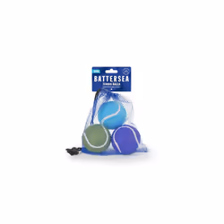 Rosewood Battersea Tennis Balls Dog Toys, 3PCS, Blue & Green, 6.5cm x 6.5cm - Durable, Engaging and Fun Balls for Fetch & Pla ...