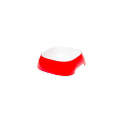 Ferplast Glam Cat Bowl - Fashionable, Non-Slip Plastic Cat Food and Water Bowl, Easy to Clean, 0,4 Liter, Red