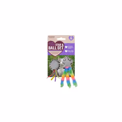 Rosewood Moody Moggy Star & Ball Cat Toy Set - Engaging Interactive Toys With Catnip For Fun Play & Exercise
