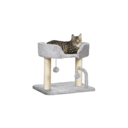 PawHut 42cm Indoor Cat Tree, Kitty Play Tower w/Toy Balls Sisal Scratching Post