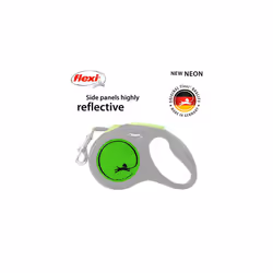 Flexi New Neon Tape Green Small 5m Retractable Dog Leash/Lead for dogs up to 15kgs/33lbs