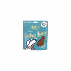 Lily's Kitchen with Natural Ingredients Adult Dog Treats Packet Festive Turkey Jerky Grain-Free Recipe 8x70g