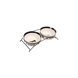 Trixie Eat on Feet Two Ceramic Dog Bowl Set, 1.6 Litre, Multicolor